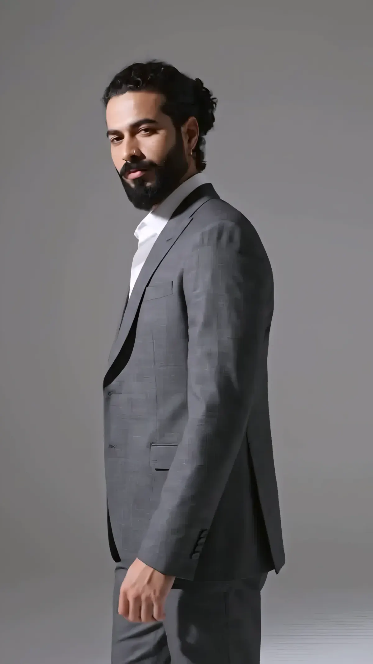 Cinematic shot of high-end menswear fabrics